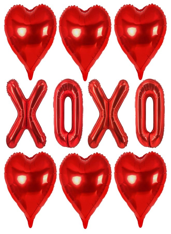 Arikit بالونات حروف XO XO، بالونات قلب أحمر، بالونات عيد الحب لحفلات الزفاف والخطوبة، زينة رومانسية لعيد الحب - Image 1